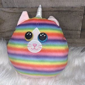 TY Squish-A-Boos Pillow Type Soft Stuffed Toy HEATHER Unicorn Cat (12 inch)